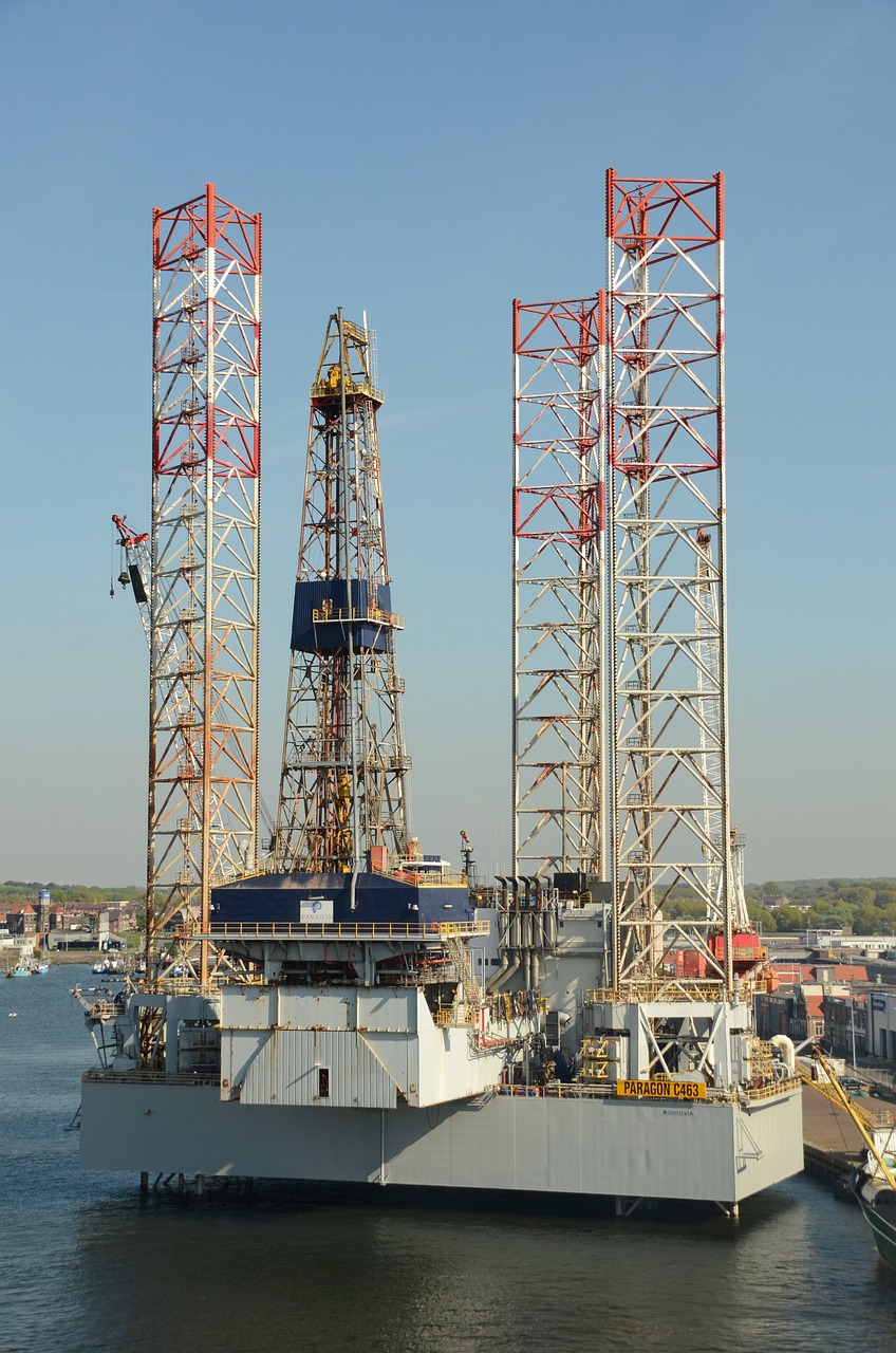 oil rig, nature, oil